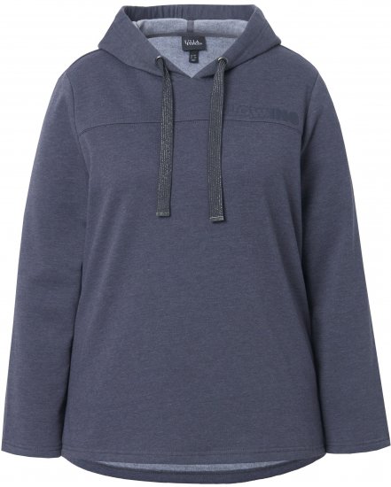 Ulla Popken Lettering GLOWING Hoodie Asphalt Grey - Potištěná trička pro ženy - 