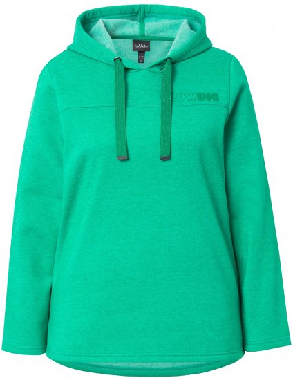 Ulla Popken Lettering GLOWING Hoodie Moss Green - Mikiny & mikiny s kapucí - 