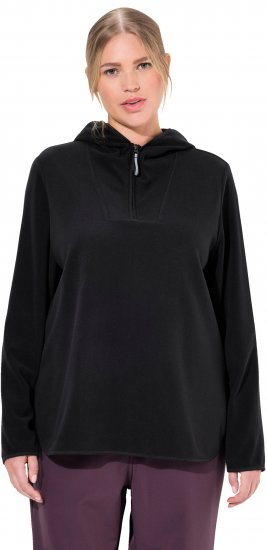 Ulla Popken Fleece Sweatshirt Hoodie Black - Mikiny & mikiny s kapucí - 