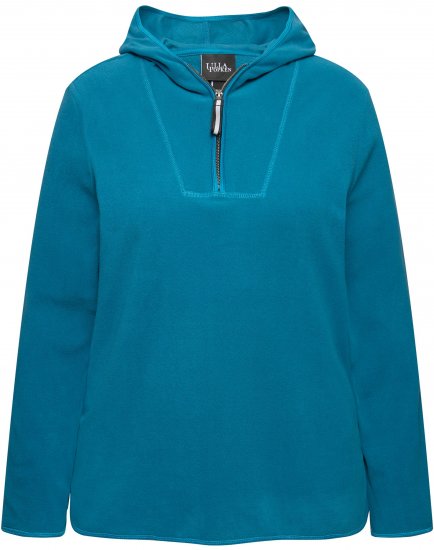 Ulla Popken Fleece Sweatshirt Hoodie Dark Petrol - Mikiny & mikiny s kapucí - 