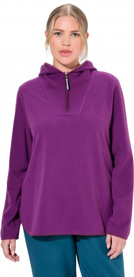 Ulla Popken Fleece Sweatshirt Hoodie Aubergine - Mikiny & mikiny s kapucí - 