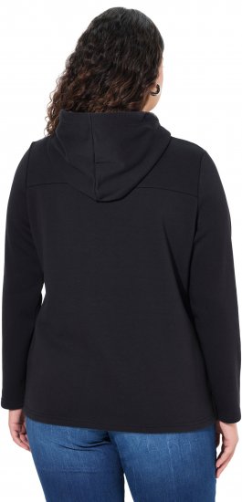 Ulla Popken TRUE Lettering Hoodie Black - Mikiny & mikiny s kapucí - 