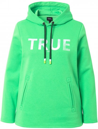 Ulla Popken TRUE Lettering Hoodie Mint Green - Mikiny & mikiny s kapucí - 