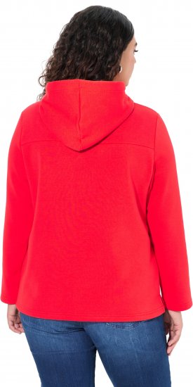 Ulla Popken TRUE Lettering Hoodie Neon Red - Mikiny & mikiny s kapucí - 