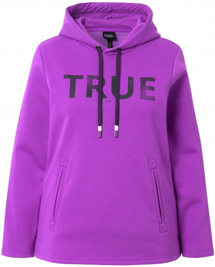 Ulla Popken TRUE Lettering Hoodie Neon Red - Mikiny & mikiny s kapucí - 