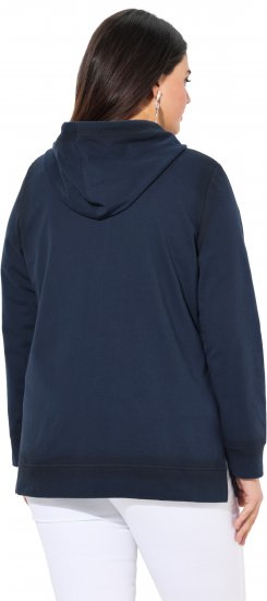 Ulla Popken Decorative Seam Zip-Up Hoodie Navy - Mikiny & mikiny s kapucí - 