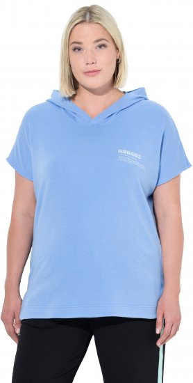 Ulla Popken Quick Drying Short Sleeve Hoodie Light Blue - Mikiny & mikiny s kapucí - 