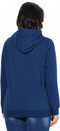 Ulla Popken Applique Lettering Hooded Sweatshirt Dark Blue - Mikiny & mikiny s kapucí - 