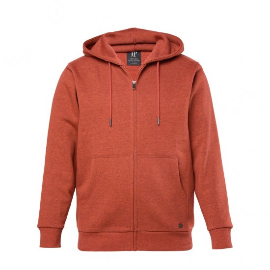 JP1880 Hoodie With Zipper Brick Brown - Mikiny & mikiny s kapucí - Mikiny & Mikiny s kapucí 2XL-12XL