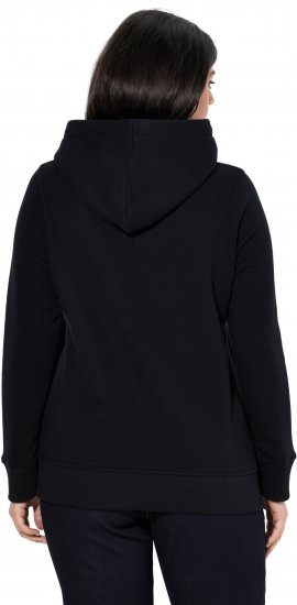 Ulla Popken Relaxed Fit Long Sleeve Hoodie Black - Mikiny & mikiny s kapucí - 