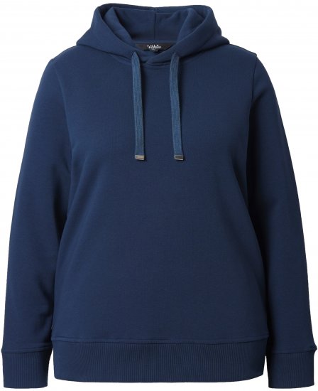 Ulla Popken Relaxed Fit Long Sleeve Hoodie Navy - Mikiny & mikiny s kapucí - 