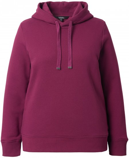Ulla Popken Relaxed Fit Long Sleeve Hoodie Dark Berry - Mikiny & mikiny s kapucí - 