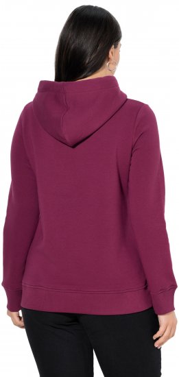 Ulla Popken Relaxed Fit Long Sleeve Hoodie Dark Berry - Mikiny & mikiny s kapucí - 