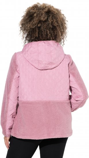 Ulla Popken Mixed Texture Hoodie Wildberry - Mikiny & mikiny s kapucí - 