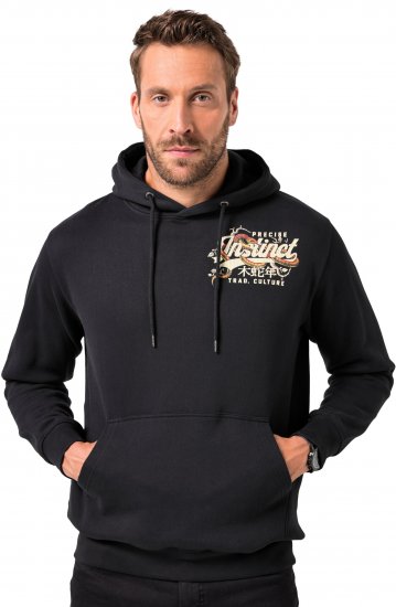 JP1880 Hoodie Breast Print Instinct Black - Mikiny & mikiny s kapucí - Mikiny & Mikiny s kapucí 2XL-12XL