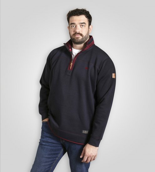 Duke Leicester Quarter Neck Fleece Sweatshirt Navy - Mikiny & mikiny s kapucí - Mikiny & Mikiny s kapucí 2XL-12XL