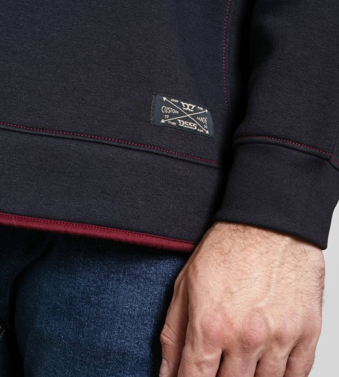 Duke Leicester Quarter Neck Fleece Sweatshirt Navy TALL - TALL mikiny - 