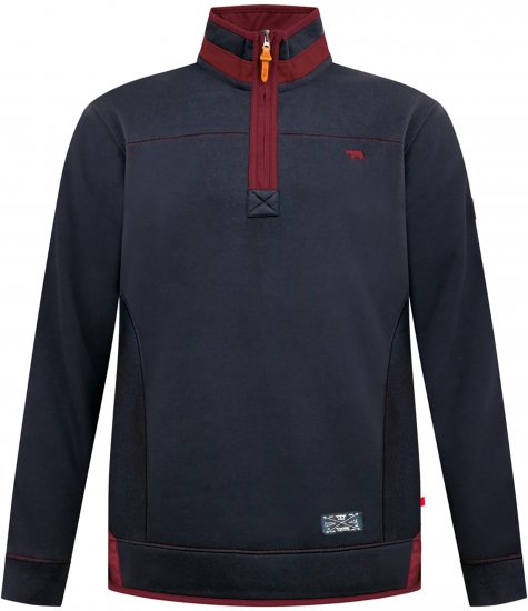 Duke Leicester Quarter Neck Fleece Sweatshirt Navy TALL - TALL mikiny - 