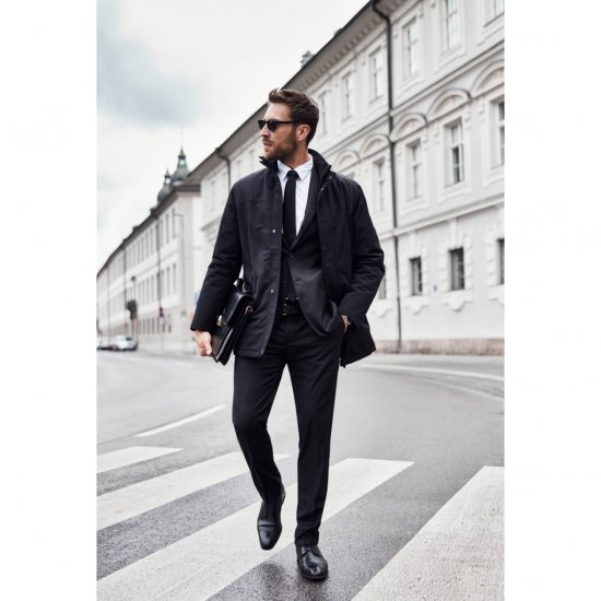 JP1880 Jacket Business Waterproof Windproof Black TALL - PÁNSKÉ OBLEČENÍ MT-6XLT - TALL-velikosti