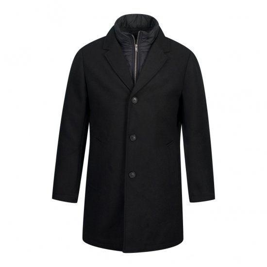 JP1880 Coat Wool Blend Quilted Black - Bundy - Bundy Nadměrné Velikosti - 2XL-8XL