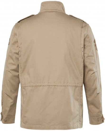 JP1880 Field Jacket with Badges Vintage Look Dark Beige - Bundy - Bundy Nadměrné Velikosti - 2XL-8XL