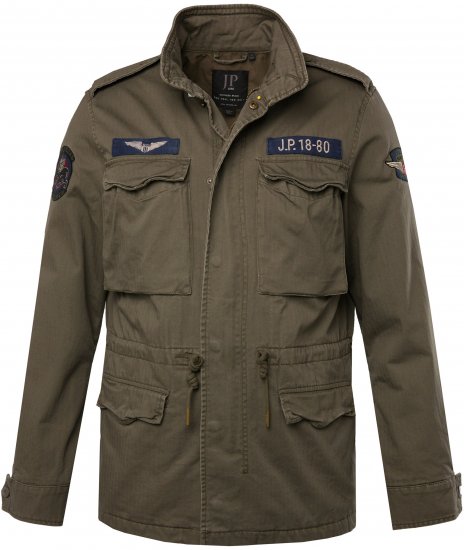 JP1880 Field Jacket with Badges Vintage Look TALL Moss Green - TALL bundy - 