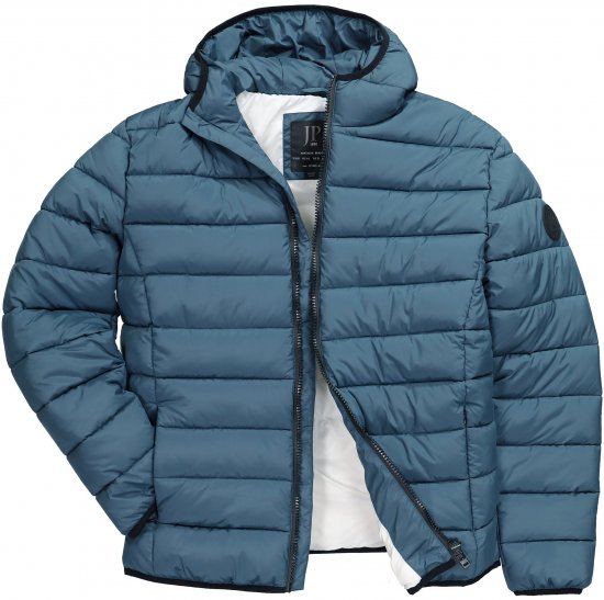 JP1880 Quilted Hooded Jacket Deep Blue - Bundy - Bundy Nadměrné Velikosti - 2XL-8XL