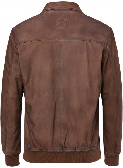 JP1880 Finest Goat Suede Leather Blouson Tobacco Brown - Bundy - Bundy Nadměrné Velikosti - 2XL-8XL