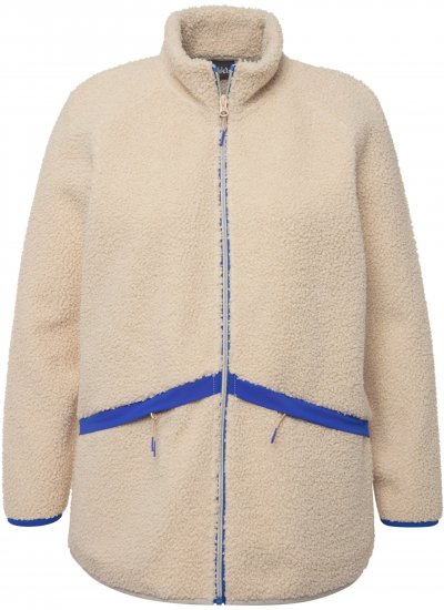 Ulla Popken Teddy Fleece Jacket Vanilla - Bundy - 