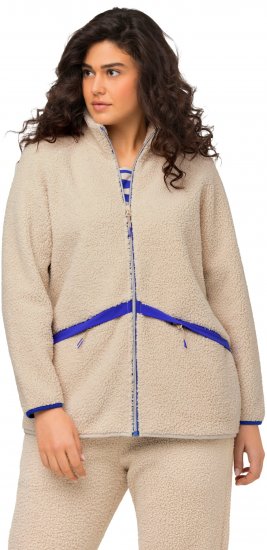 Ulla Popken Teddy Fleece Jacket Vanilla - Bundy - 
