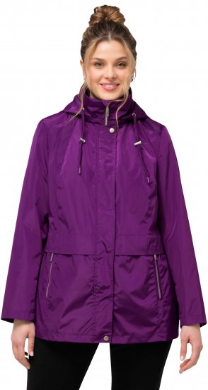 Ulla Popken HYPRAR Water-Repellent Windbreaker Dark Purple - Bundy - 