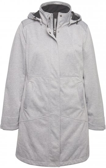 Ulla Popken HYPRAR Melange Softshell Jacket Grey Melange - Bundy - 