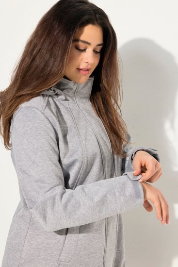 Ulla Popken HYPRAR Melange Softshell Jacket Grey Melange - Bundy - Dámské bundy velkých velikostí