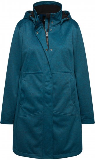 Ulla Popken HYPRAR Melange Softshell Jacket Grey Blue - Bundy - 