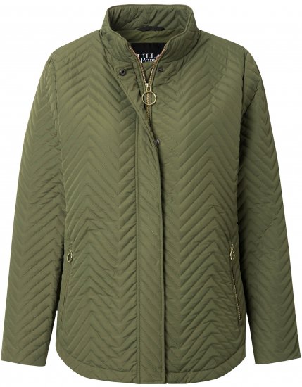 Ulla Popken Zigzag Quilted Jacket Loden Green - Bundy - 