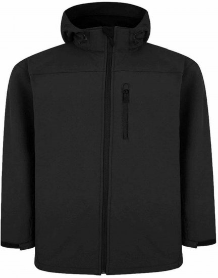 Espionage FL033 Softshell Jacket with Detachable Hood Black - Bundy - Bundy Nadměrné Velikosti - 2XL-8XL