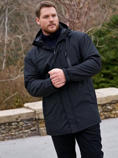 Espionage JT121 Padded Waterproof Coat Black - Bundy - Bundy Nadměrné Velikosti - 2XL-8XL