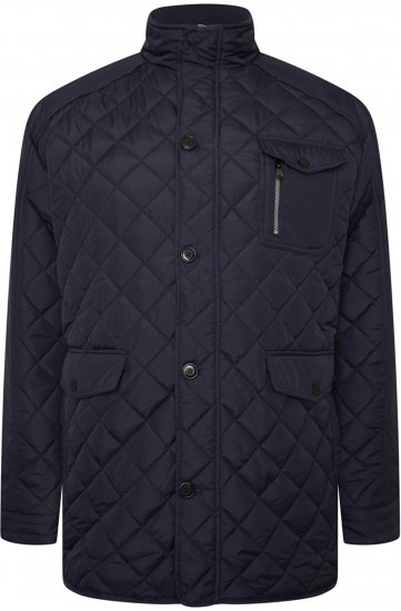 Kam Jeans KV139 Heritage Quilted Parka Jacket Navy - Bundy - Bundy Nadměrné Velikosti - 2XL-8XL