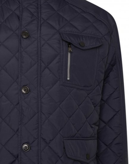 Kam Jeans KV139 Heritage Quilted Parka Jacket Navy - Bundy - Bundy Nadměrné Velikosti - 2XL-8XL