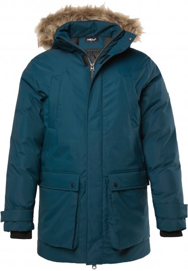 Men Plus Parka With Fur Hood Dark Green - Bundy - Bundy Nadměrné Velikosti - 2XL-8XL