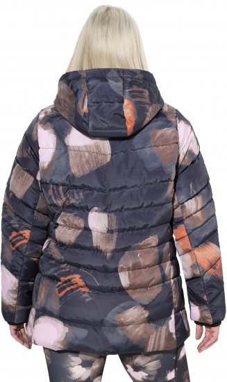 Ulla Popken HYPRAR Water-Repellent Allover Print Jacket Black - Bundy - 