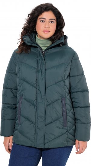 Ulla Popken HYPRAR Reflective Detail Quilted Jacket Dark Green - Bundy - 