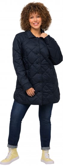 Ulla Popken Quilted Jacket Navy - Bundy - 