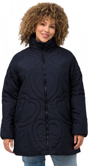 Ulla Popken HYPRAR Heart Quilted Jacket Navy - Bundy - 