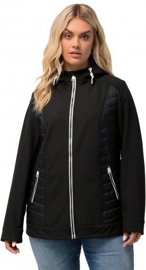 Ulla Popken Hyprar Quilt Mix Jacket Black - Bundy - 