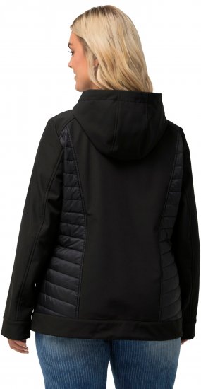 Ulla Popken Hyprar Quilt Mix Jacket Black - Bundy - 