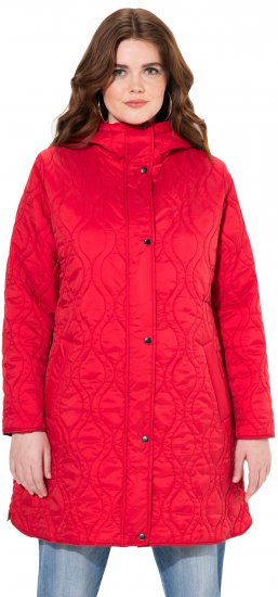 Ulla Popken HYPRAR Quilted Water-Repellent Jacket Red Salsa - Bundy - 