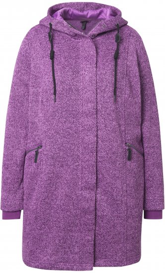 Ulla Popken Knit Fleece-Lined Jacket Purple - Bundy - 