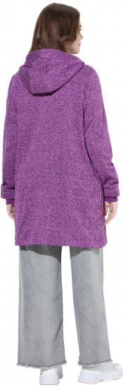 Ulla Popken Knit Fleece-Lined Jacket Purple - Bundy - 
