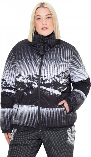 Ulla Popken HYPRAR Mountain Scene Performance Puffer Jacket Black - Bundy - 